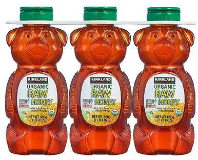 Kirkland Organic Raw Honey Bears, 24 oz. (Pack of 3)