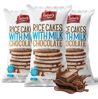 Lieber's Milk Chocolate Covered Rice Cakes, 3.1 oz (Pack of 3)