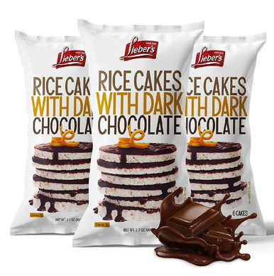 Lieber's Dark Chocolate Covered Rice Cakes, 3.1 oz (Pack of 3)