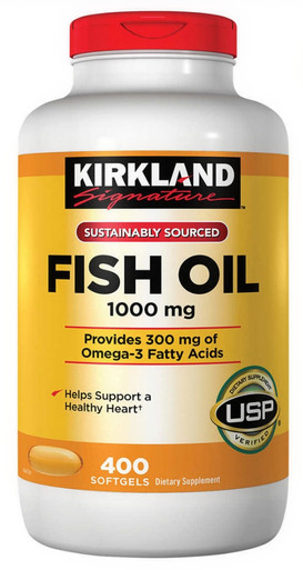 Kirkland Signature Fish Oil 1000 mg., 400 Softgels