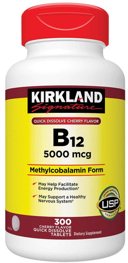 Kirkland Signature Quick Dissolve B12 5000 mcg., 300 Tablets