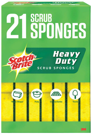 Scotch Brite Heavy Duty Scrub Sponges, 21-count