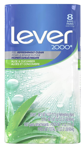 Lever 2000 Bar Soap Aloe & Cucumber scent (8 Count)