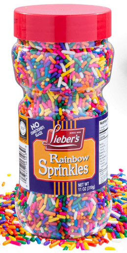 Lieber's Colorful Rainbow Sprinkles, 11oz