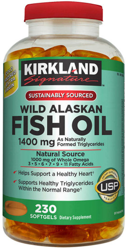 Kirkland Signature Wild Alaskan Fish Oil 1400 mg., 230 Softgels
