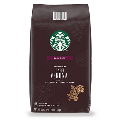 Starbucks Caffe Verona Ground Coffee Beans, 40 oz.