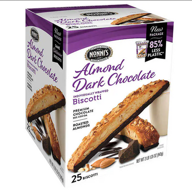 Nonni's Almond Dark Chocolate Biscotti, 25 Ct.