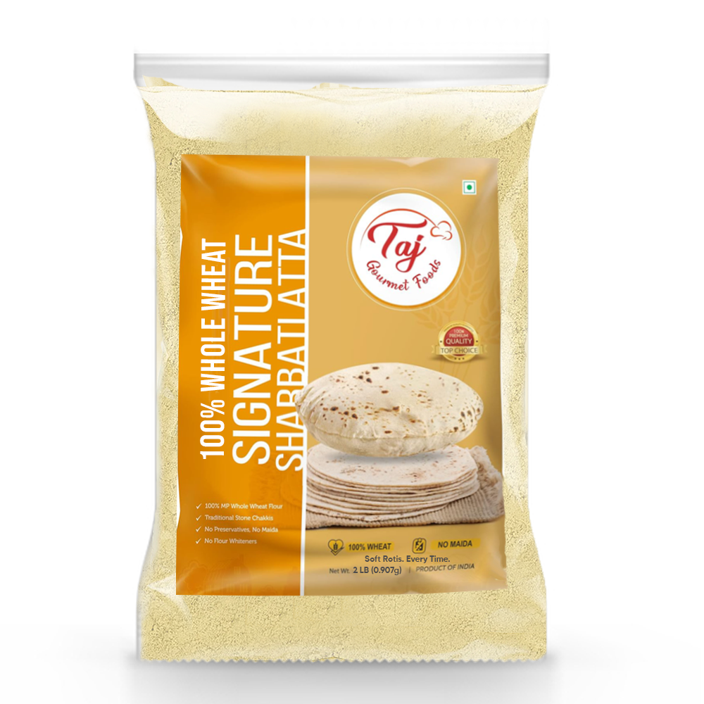 TAJ Signature Sharbati Atta, 100% Whole Wheat Flour, Chappati Flour,