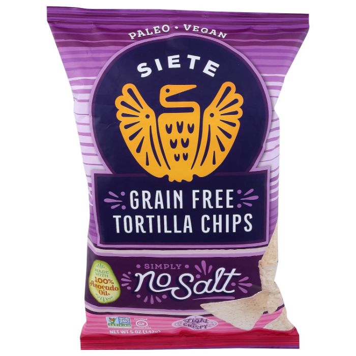 Siete - Chip Tortilla No Salt, 5 Oz - Pack of 12