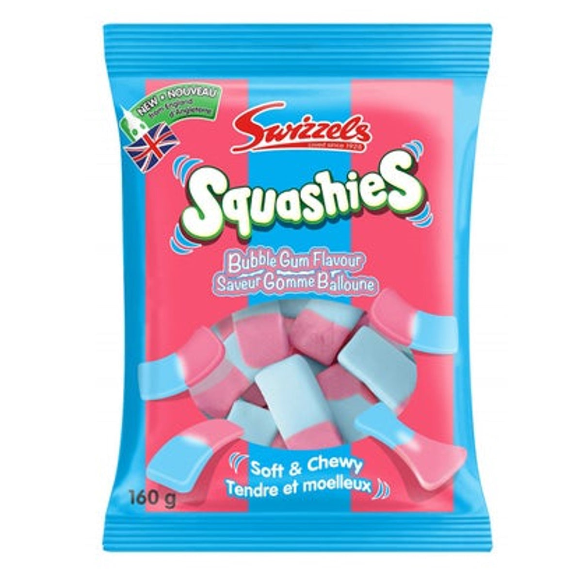 Squashies Bubble gum 160g UNITED KINGDOM (Case of 12)