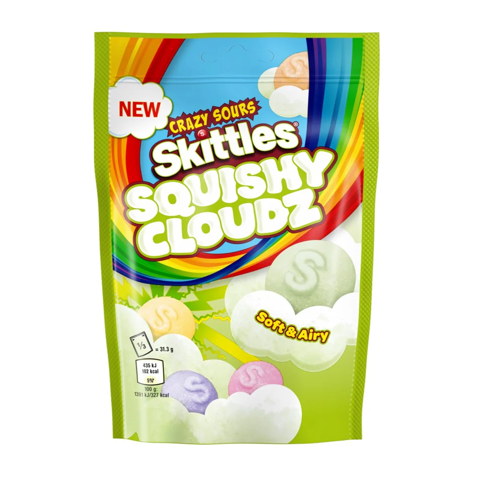 Skittles Squishy Sour Clouds 94g - UK (Case of 12)
