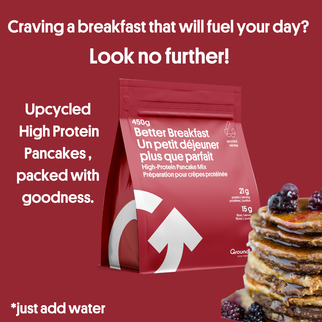 GroundUp Eco Venture Better Breakfast High-Protein Pancake Mix, Upcycled Bag - 1 Bag (450g)