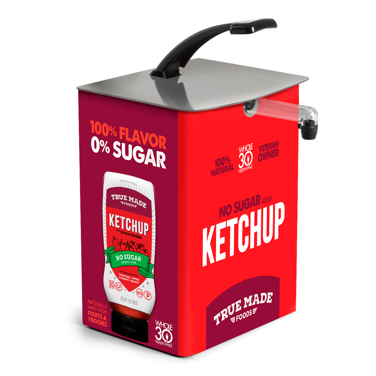 True Made Foods No Sugar Ketchup - 3 Gallon Bag-in-Box bulk