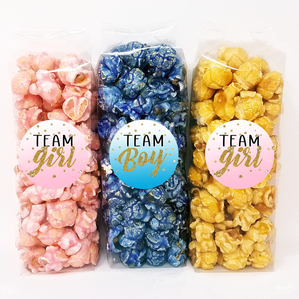 Team Girl - Team Boy - Gender Reveal Popcorn Favors