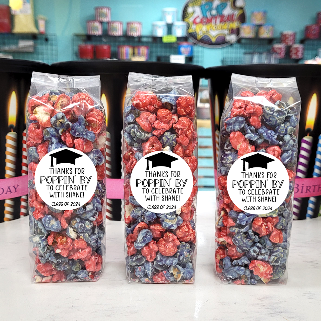 Thanks for Poppin - Graduation Popcorn Favor Bags