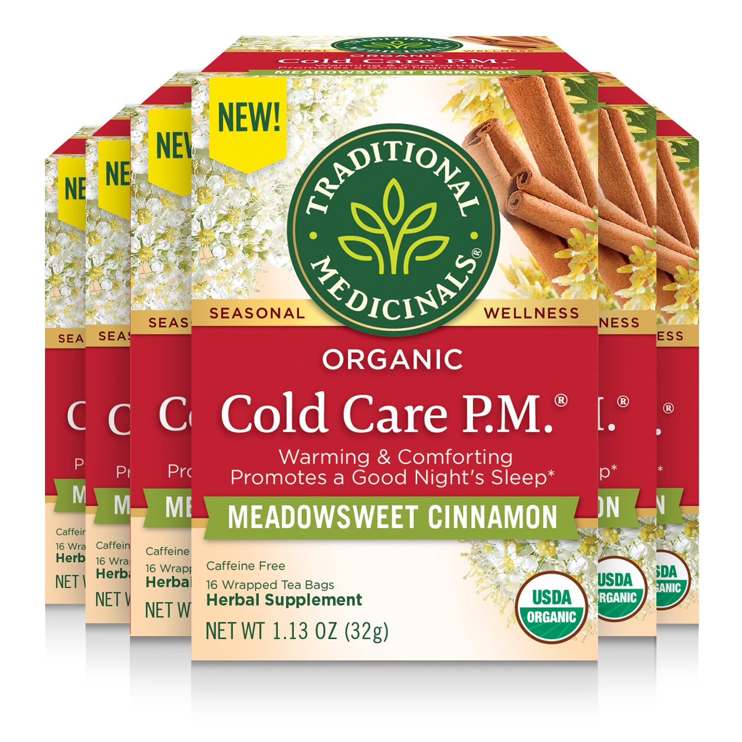 Traditional Medicinals – Cold Care P.M. Tea, 16 Bags | Pack of 6