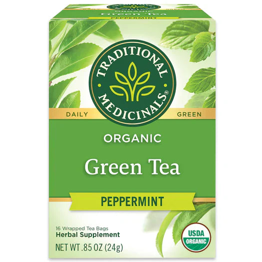 Traditional Medicinals – Green Peppermint Organic Tea, 16 Bags | Pack