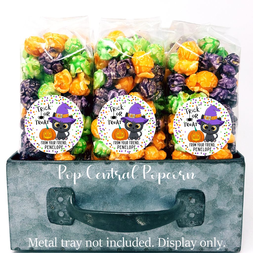 Halloween Popcorn Bags - Trick or Treat Cat and Pumpkin