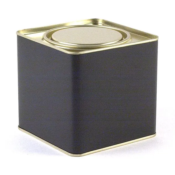 8-oz. Black Plug-top Tin with lid