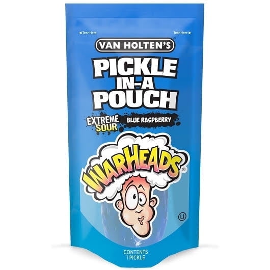 Van Holten's Warheads Pickle in a Pouch Extreme Sour Blue Raspberry