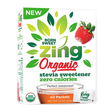 Born Sweet Organic Zing Stevia Sweetener, 40 Packets