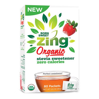 Born Sweet Organic Zing Stevia Sweetener, 80 Packets