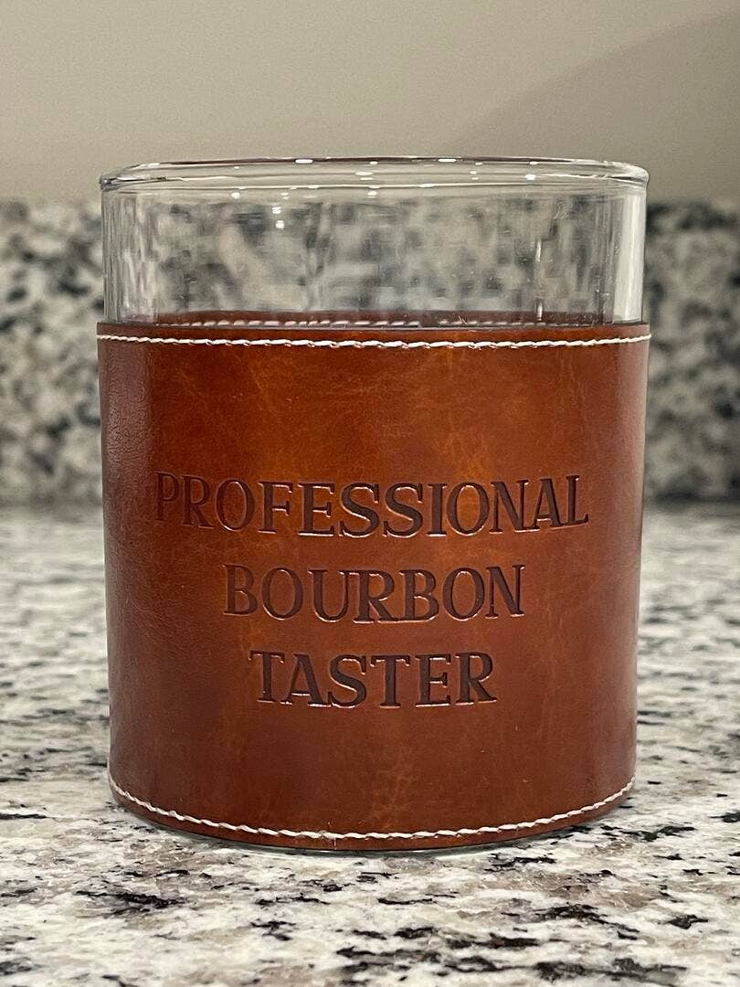 Barrel Down South - Professional Bourbon Taster Faux Leather Rocks Gla