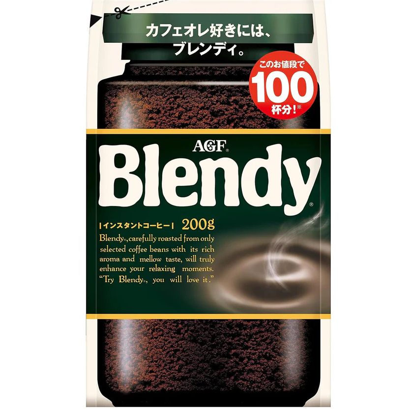 AGF Blendy Instant Coffee Refill Bag 200g dissolves in water Made in JAPAN - Tokyo Sakura Mall