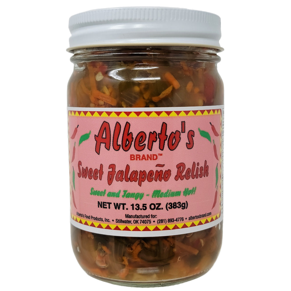 Alberto's Sweet Jalapeno Relish-Medium. Low Sodium