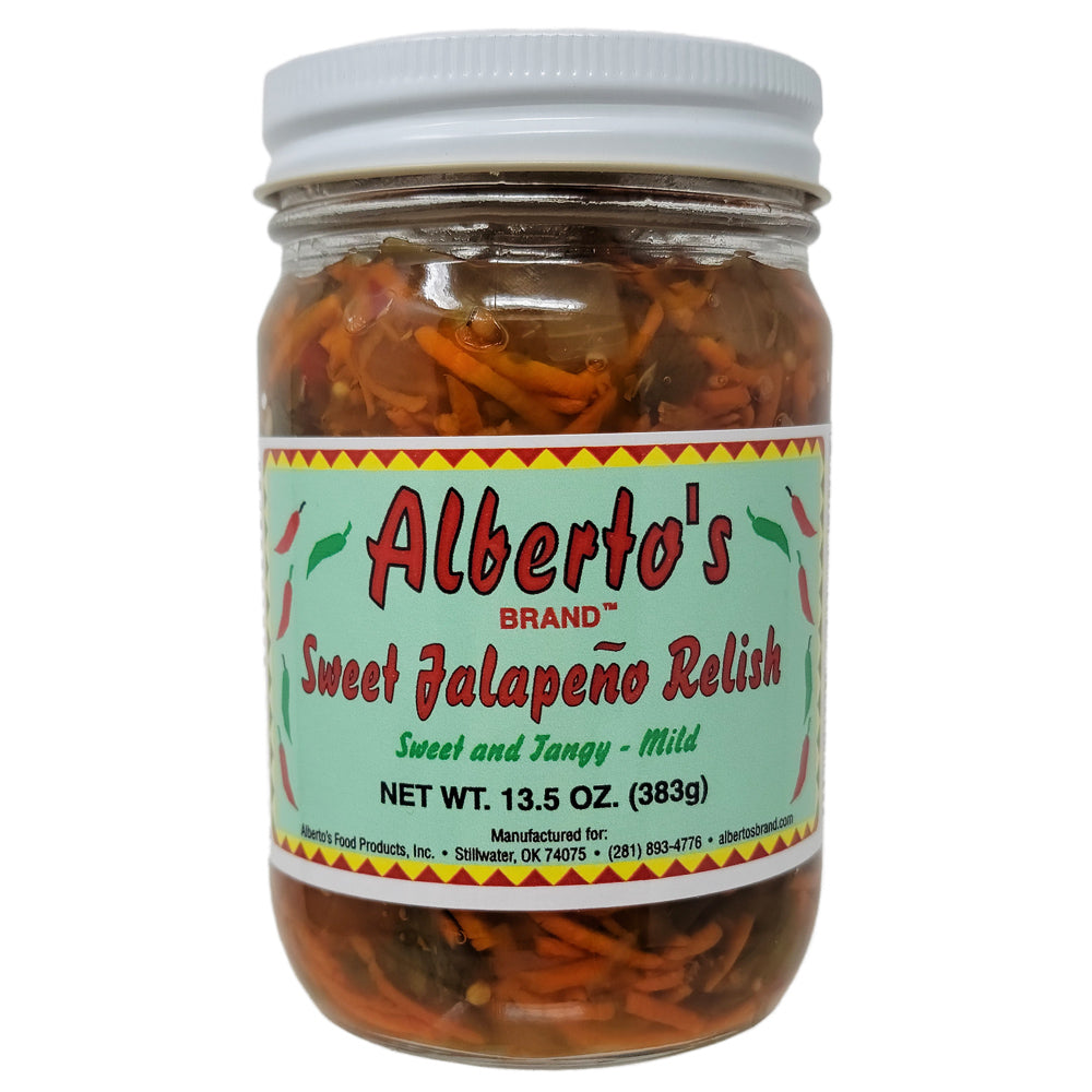 Alberto's Sweet Jalapeno Relish-Mild. Low Sodium-13.5 oz.