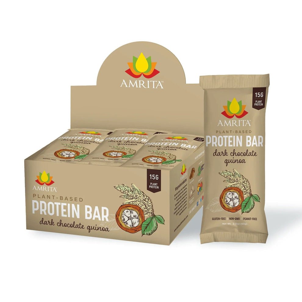 Amrita Bars Dark Chocolate Quinoa High Protein Bars - 12 x 2.12 oz