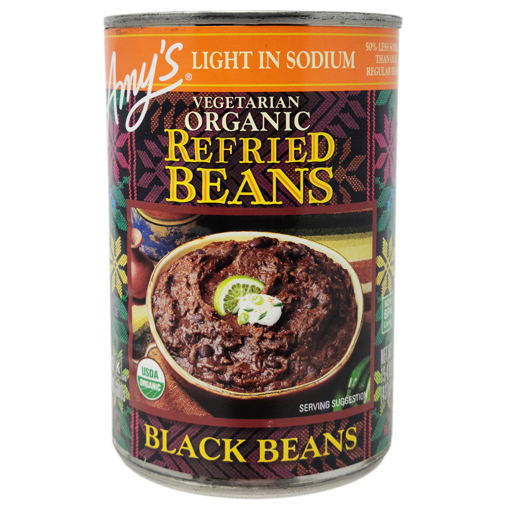 Amy's Organic Light in Sodium Black Refried Beans-15.4 oz.