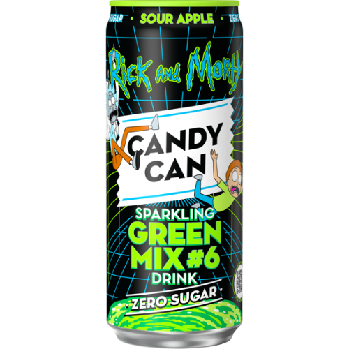 Rick and Monty Sparkling Green Candy Can - Zero Sugar