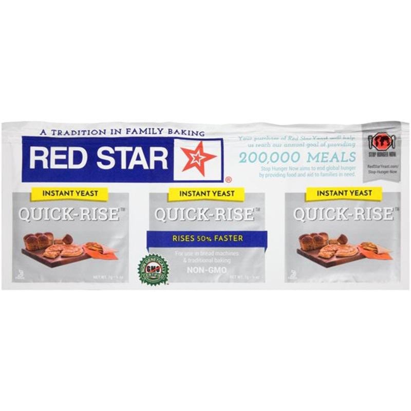 Red Star Instant Yeast Quick-Rise 1/4 oz. (7 g) x 3 Packet Strip