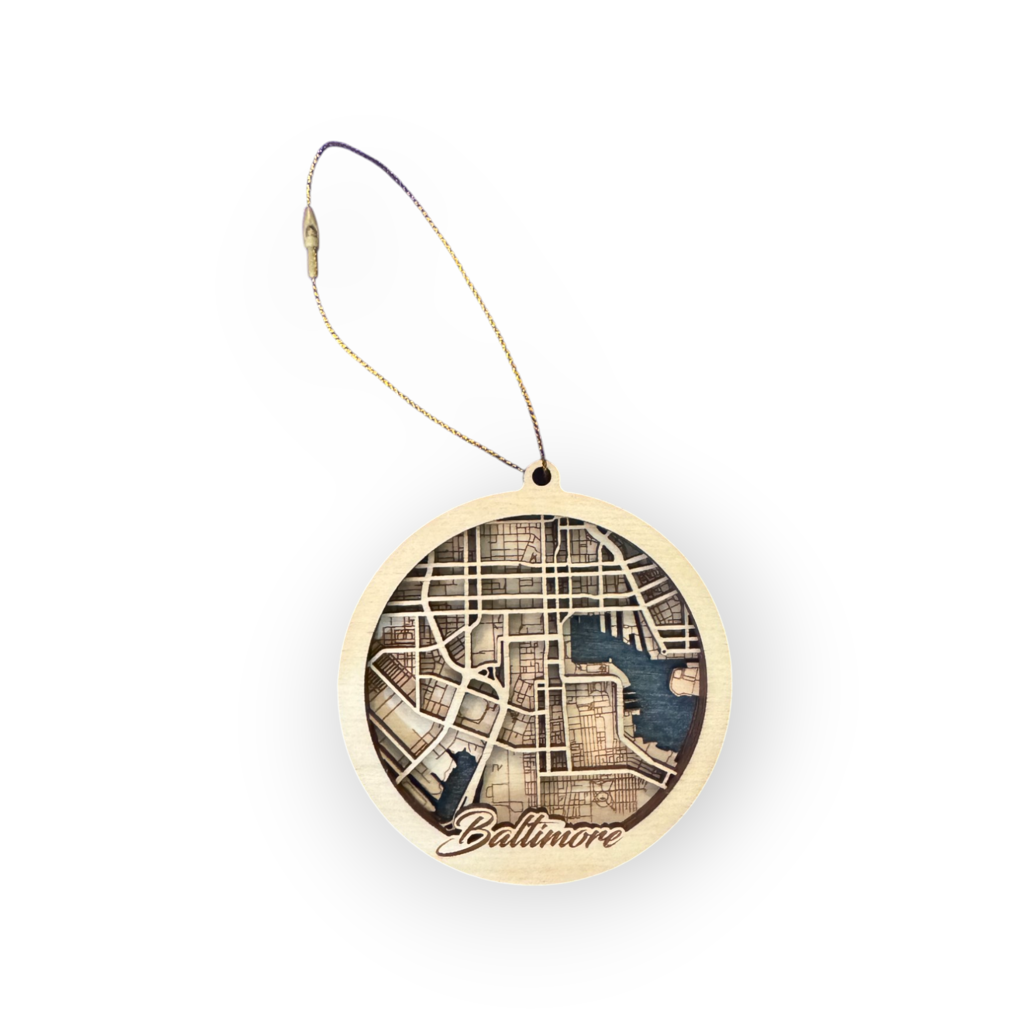 Leroy Christmas Ornaments 3D Baltimore Grid Map