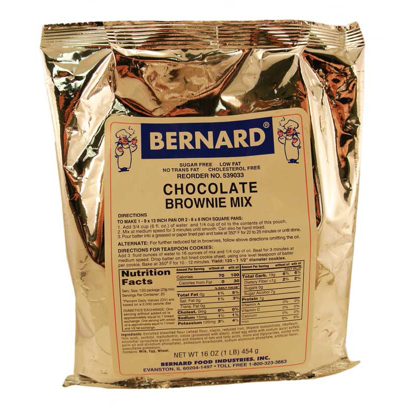 Bernard Chocolate Brownie Mix, Low Sodium