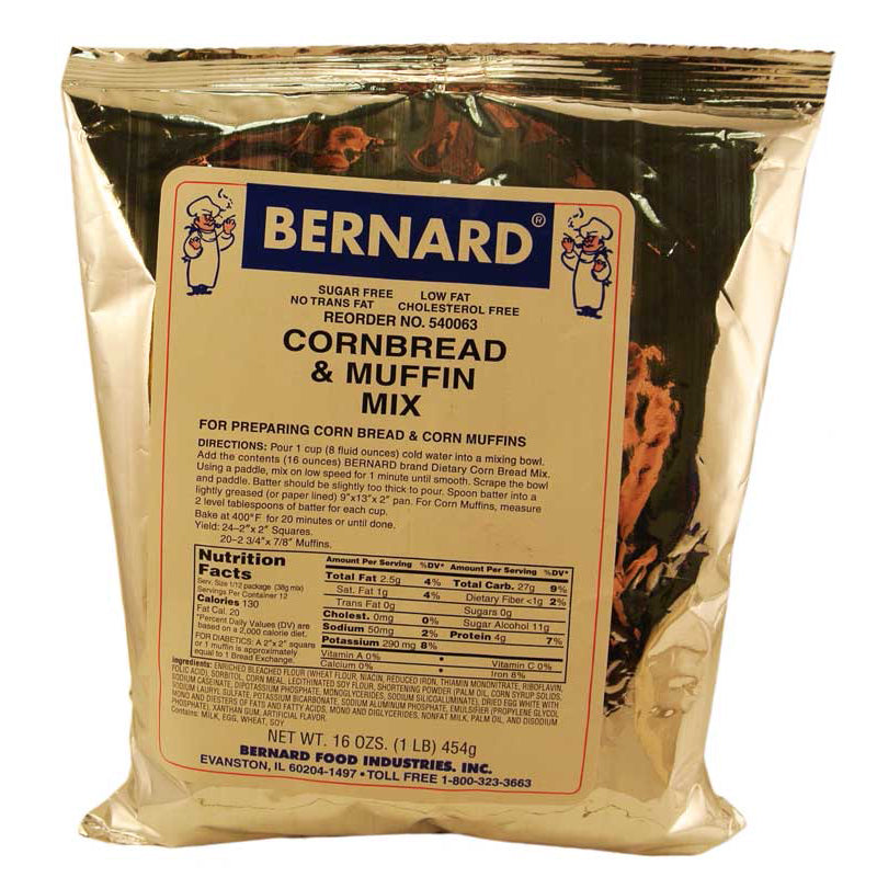 Bernard Corn Bread and Muffin Mix. Low Sodium
