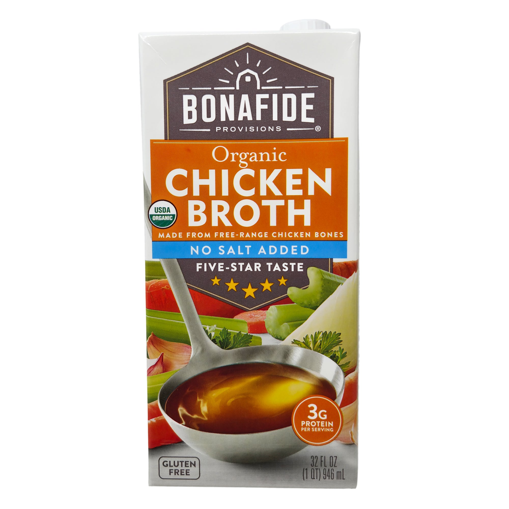 Bonafide Provisions Organic No Salt Added Chicken Broth - 32oz.