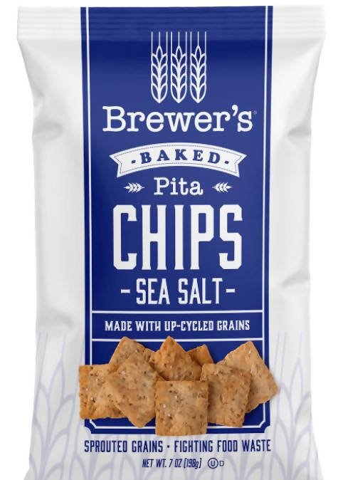 Brewer's Crackers Sea Salt Pita Chips - 12 Bags x 7 oz