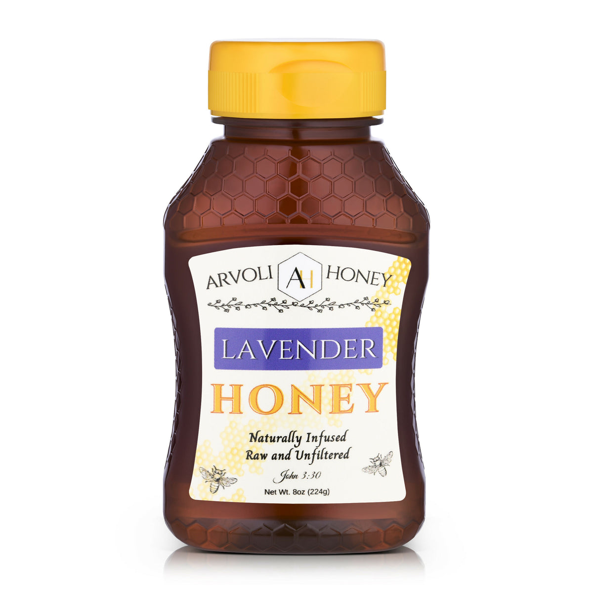 Arvoli Honey Lavender Infused Honey Bottles - 12 bottles x 8 oz