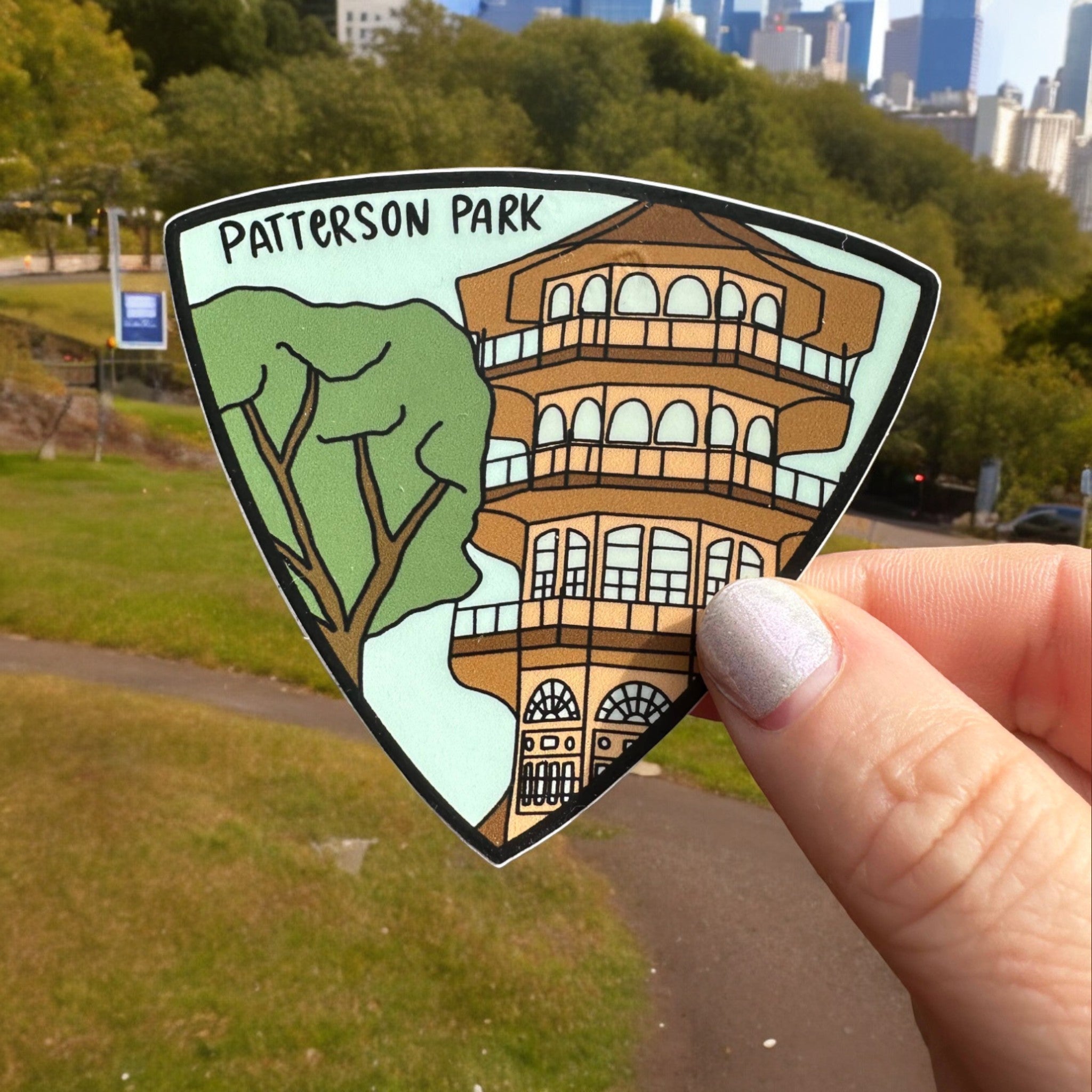 the letters mdn - Patterson Park Baltimore Maryland Badge Vinyl Sticke