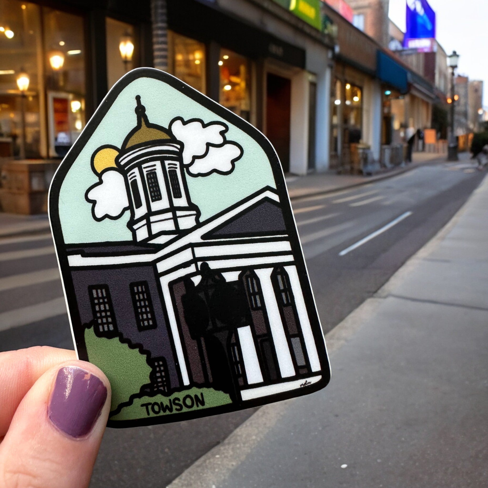 the letters mdn - Towson Maryland Badge Vinyl Sticker