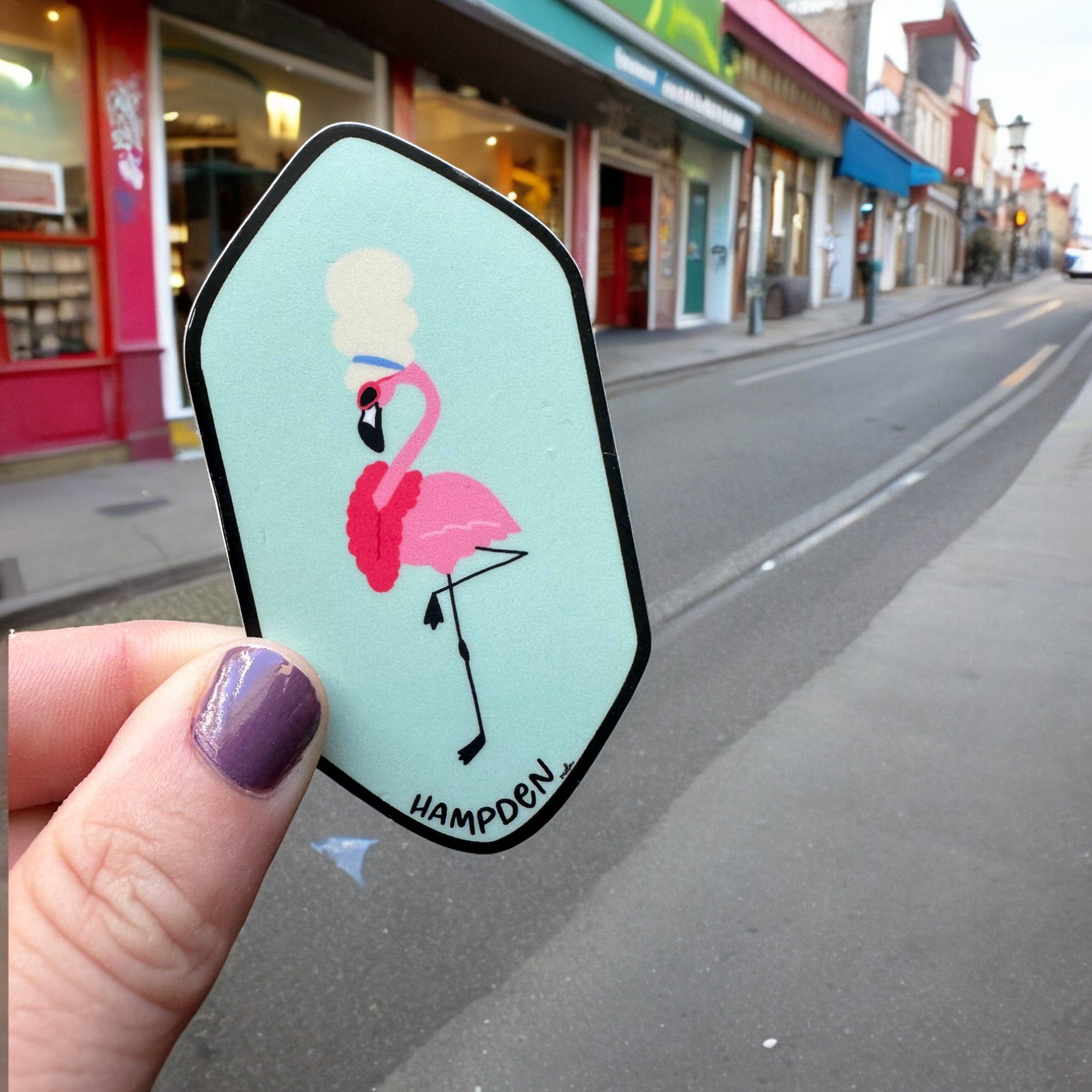 the letters mdn - Hampden flamingo Baltimore Maryland Badge Vinyl Stic