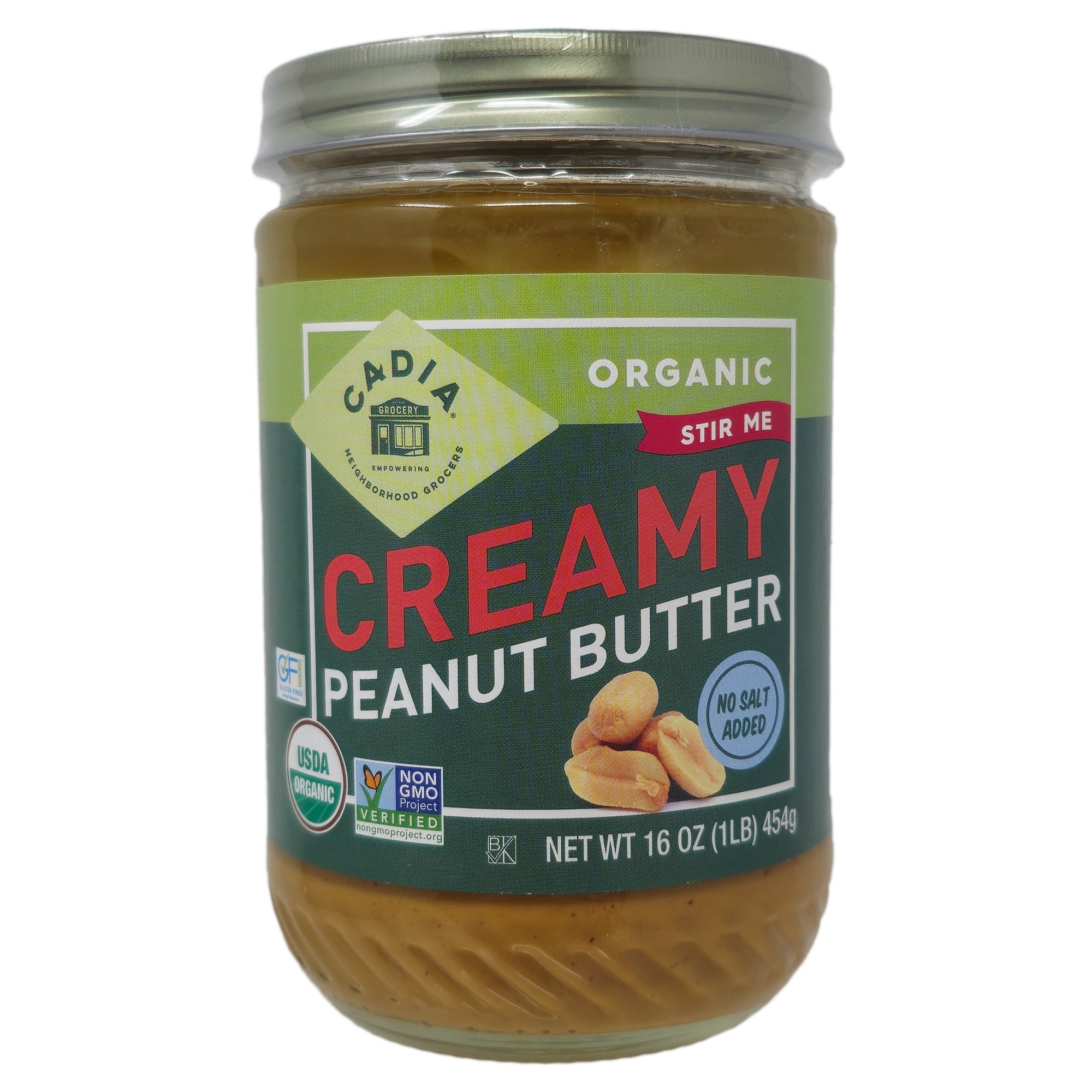 Cadia Organic No Salt Added Creamy Peanut Butter - 16oz.