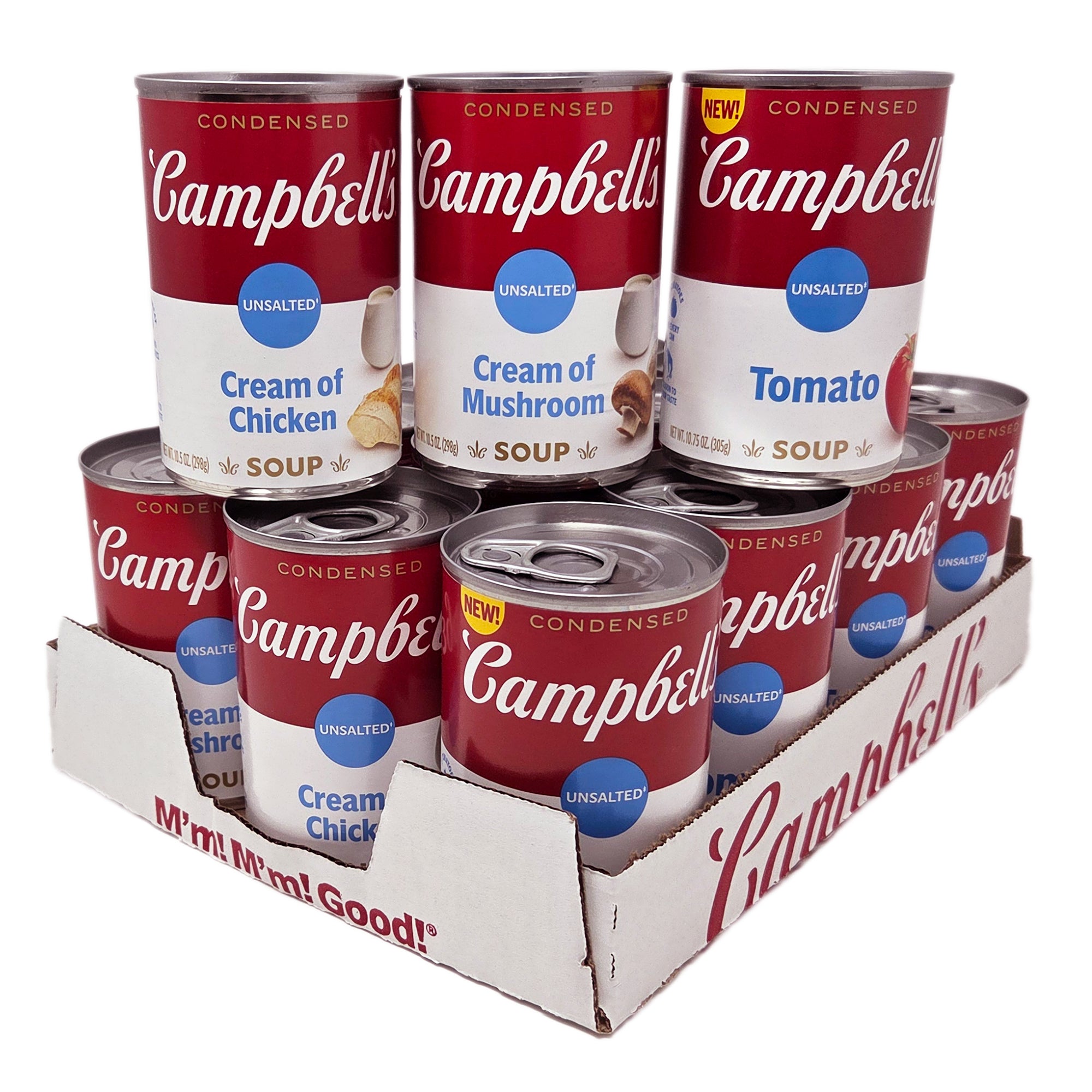 Case of 12 - Assorted Campbell's Unsalted Condensed Soups