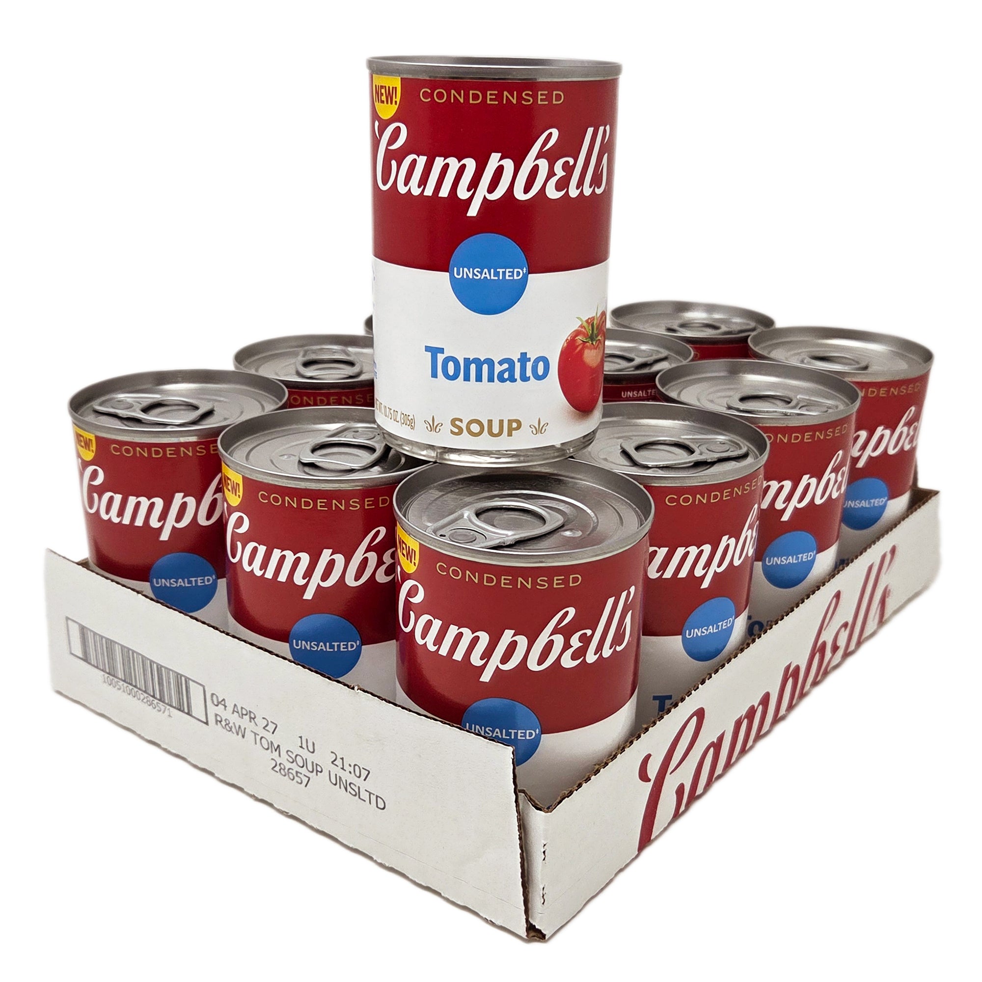 Case of 12 Campbell's Condensed Unsalted Tomato Soup - 10.75oz.