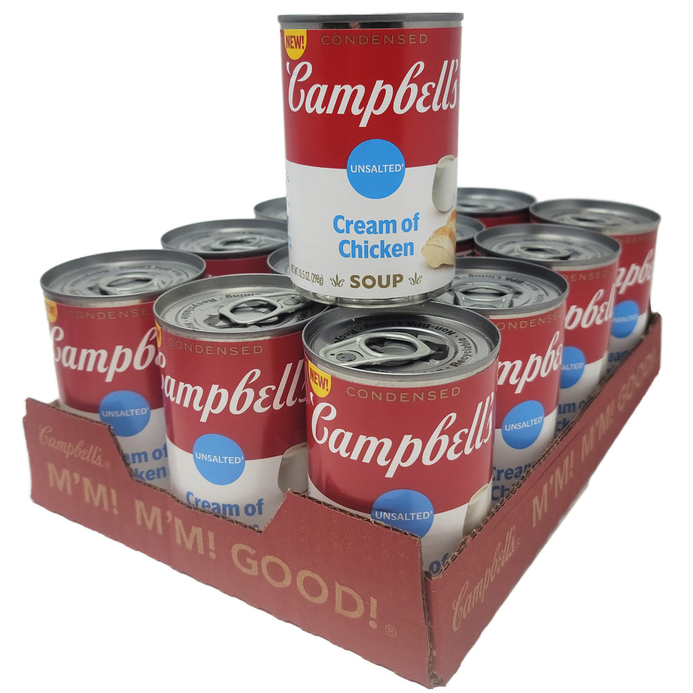 CASE OF 12 - Campbell's Condensed Unsalted Cream of Chicken Soup -10.5