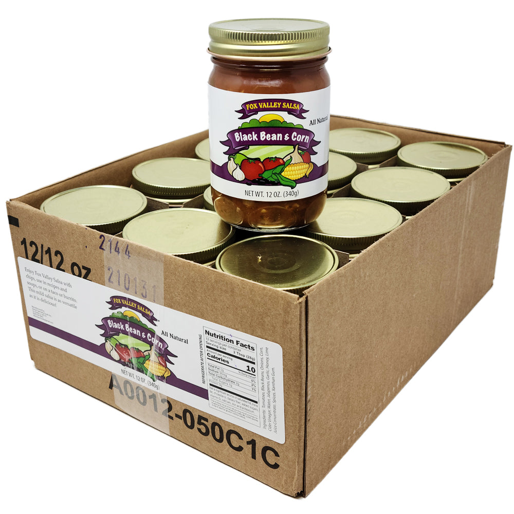 Case of 12 Fox Valley Black Bean and Corn Salsa