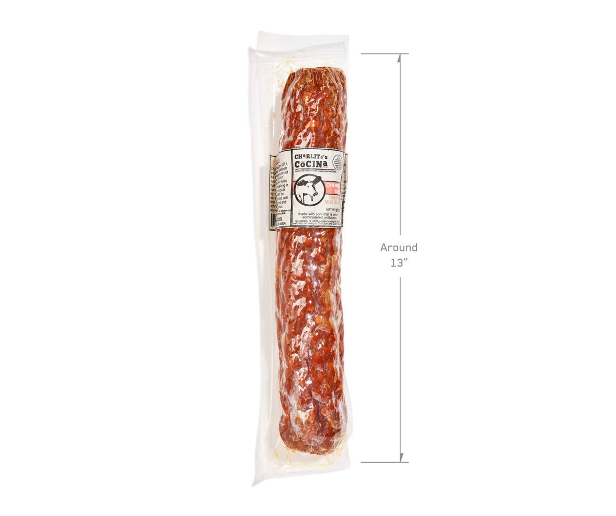 Charlito’s Cocina Chorizo Largo - Foodservice Dry Cured Mild Chorizo - 6 x 1.5 LB