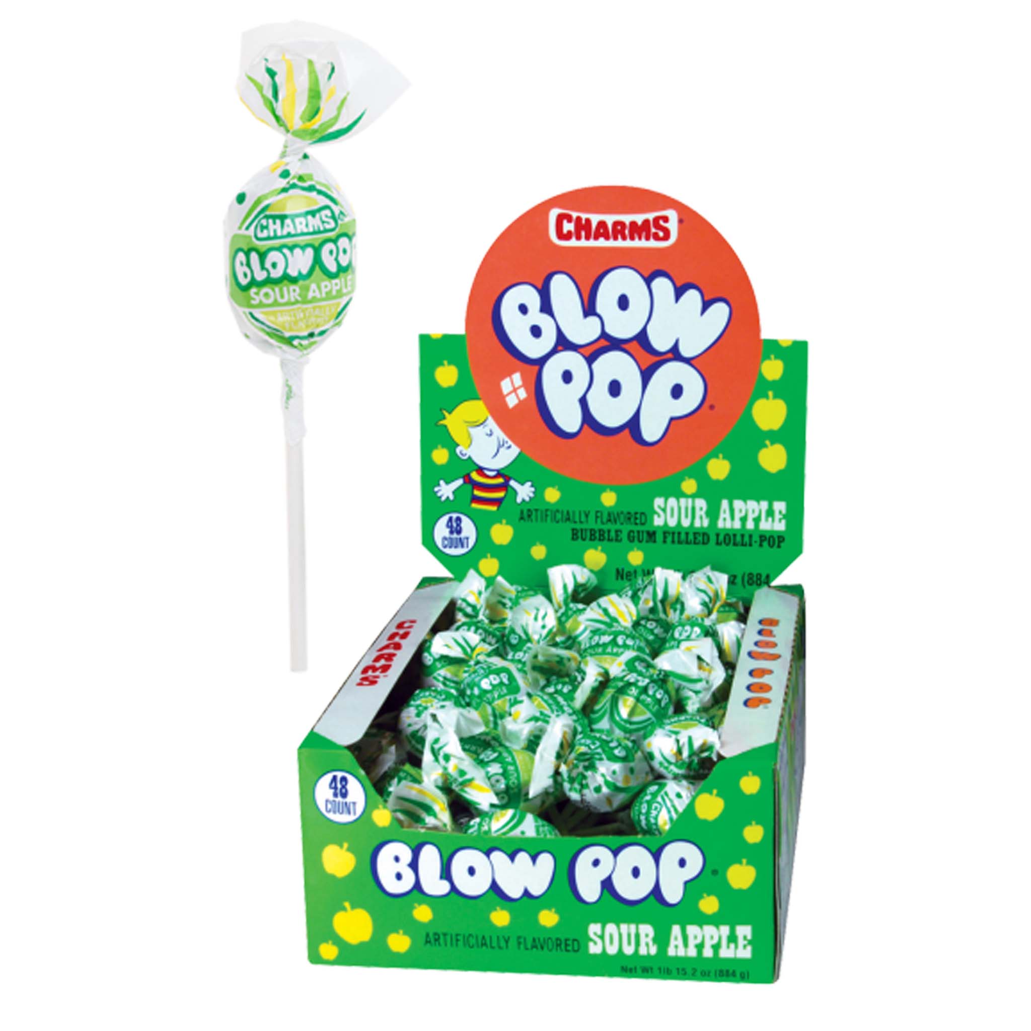 Charms Blow Pops Sour Apple